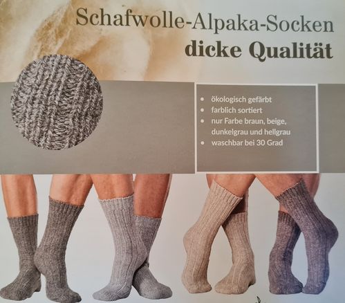 dicke Schafwolle Alpaka Socken
